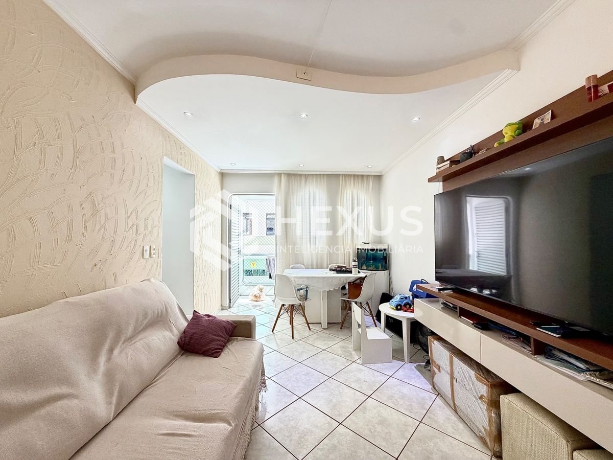 Foto 4 de Apartamento com varanda a 400m da praia no Tombo, Guarujá