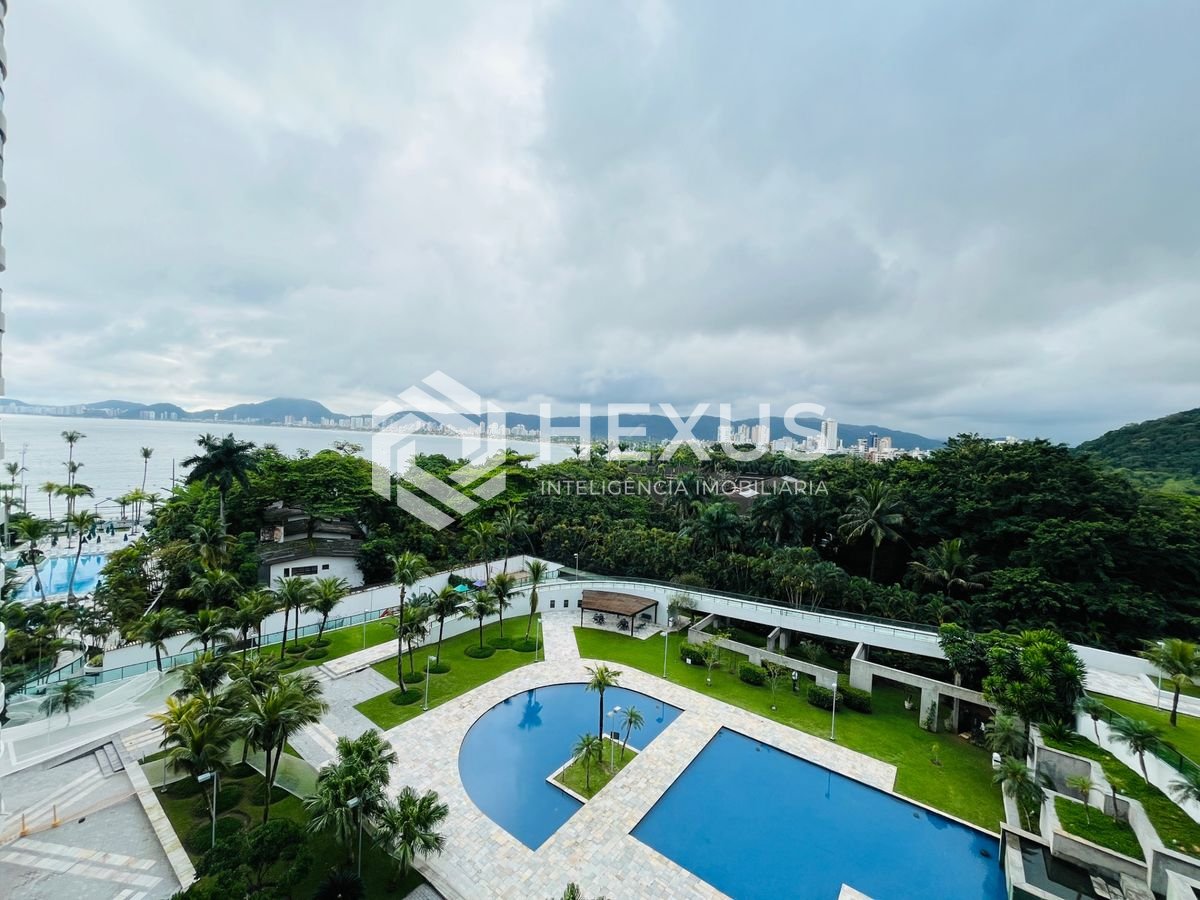 Apartamento frente mar com varanda vista mar e lazer na Enseada, Guarujá