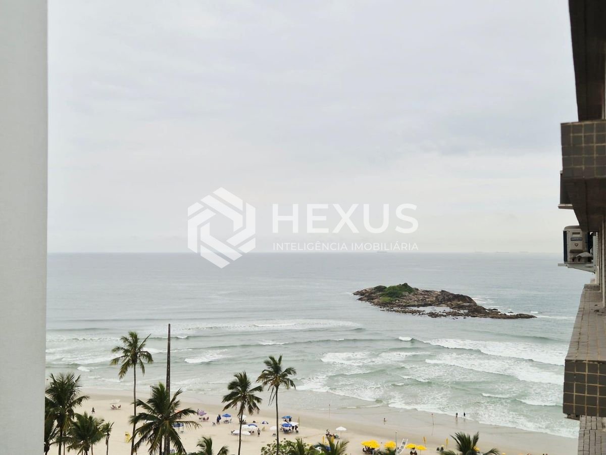 Apartamento reformado frente mar com vista mar nas Pitangueiras, Guarujá