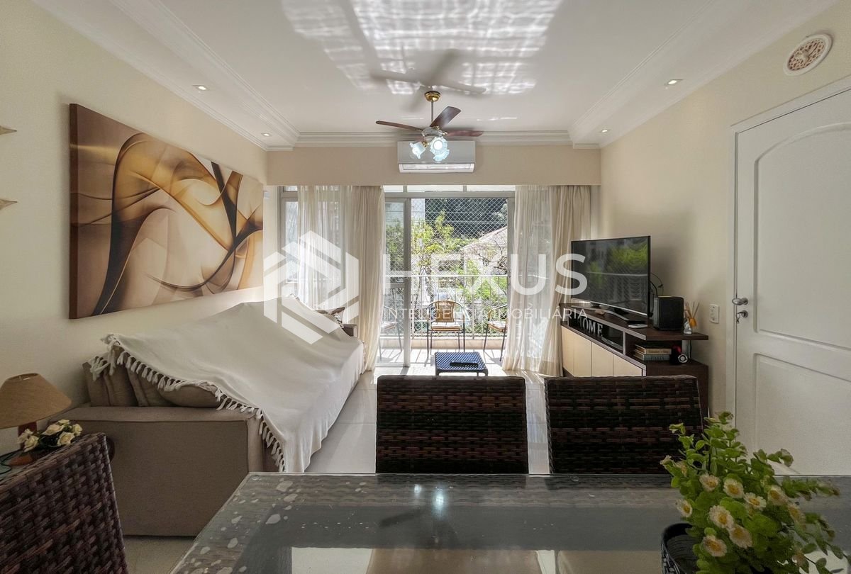 Foto 5 de Apartamento com varanda e lazer a 150m da praia na região da Barra Funda nas Pitangueiras, Guarujá