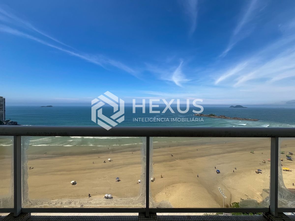 Foto 4 de Apartamento frente mar com varanda vista mar e lazer nas Pitangueiras, Guarujá