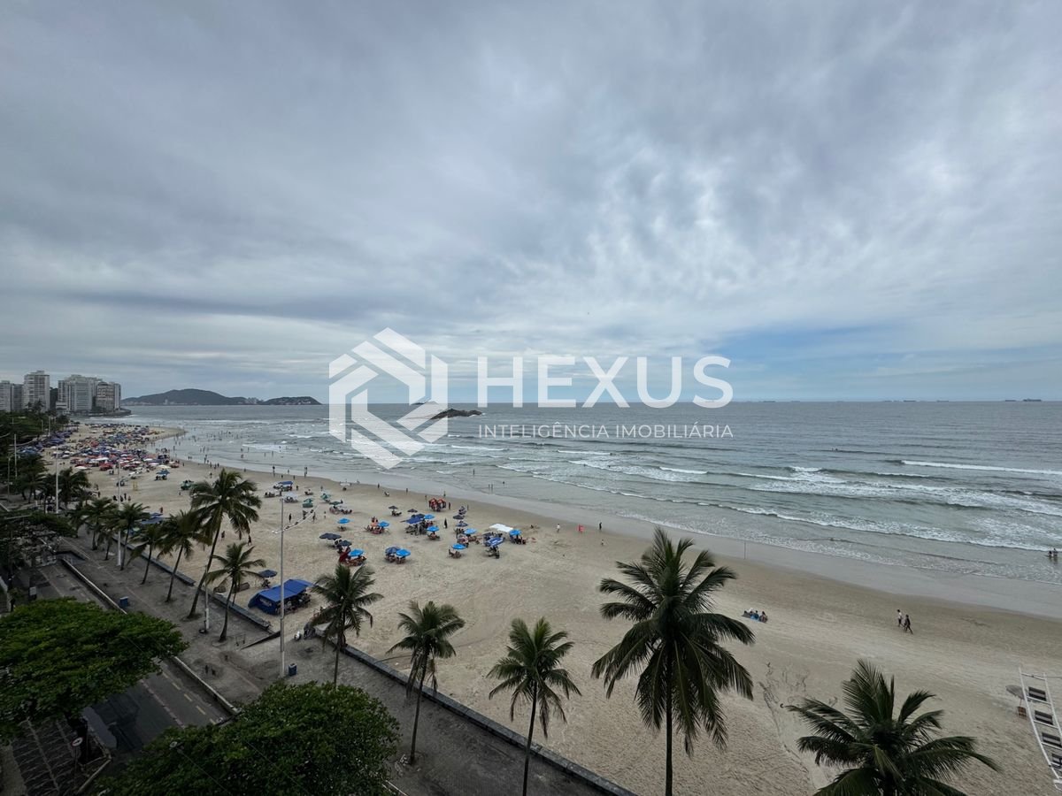 Foto 4 de Apartamento frente mar com varanda vista mar nas Pitangueiras, Guarujá
