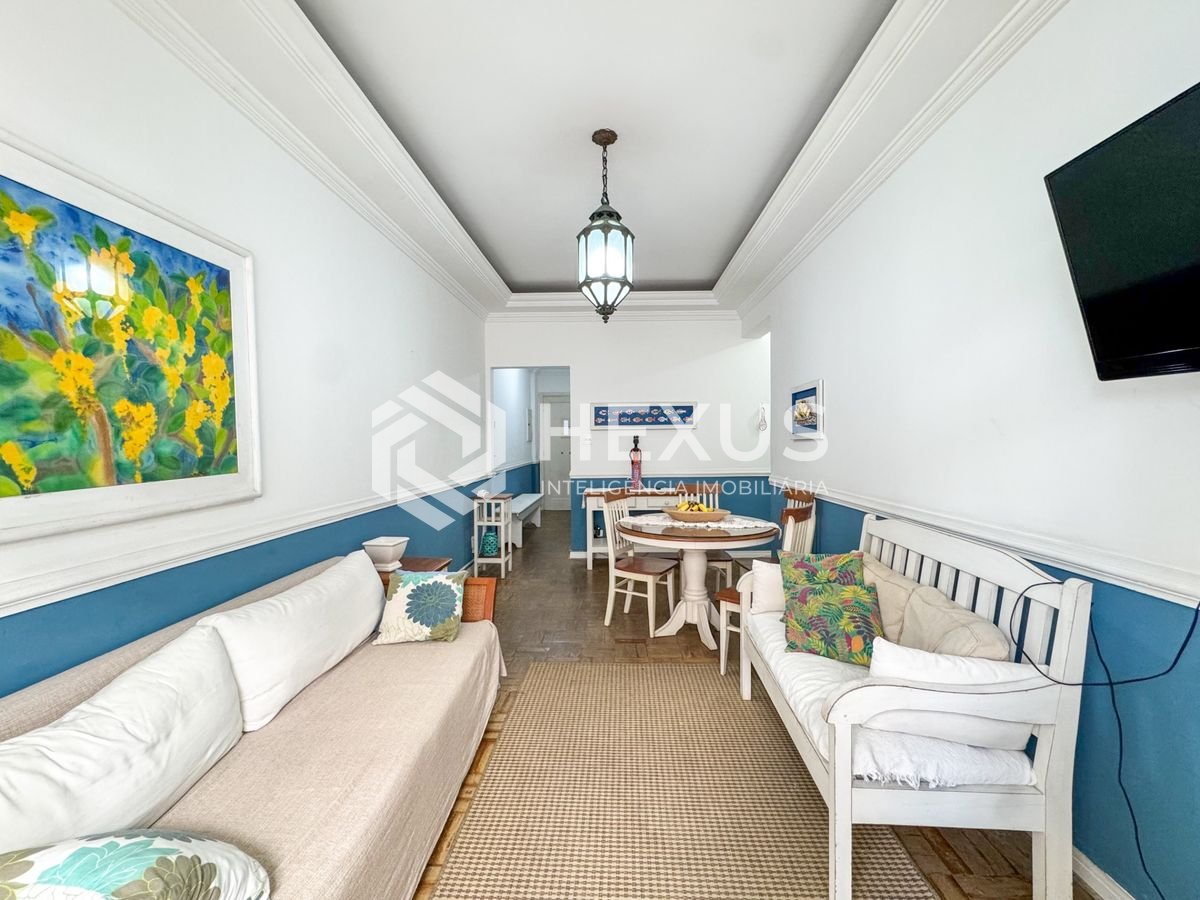 Foto 4 de Apartamento beira mar com varanda vista mar nas Pitangueiras, Guarujá