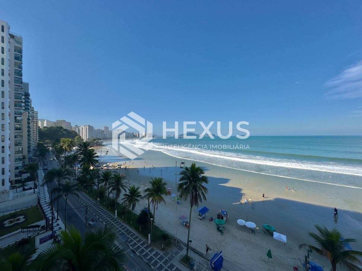 Foto 3 de Apartamento frente mar reformado com varanda vista mar no Jardim Astúrias, Guarujá