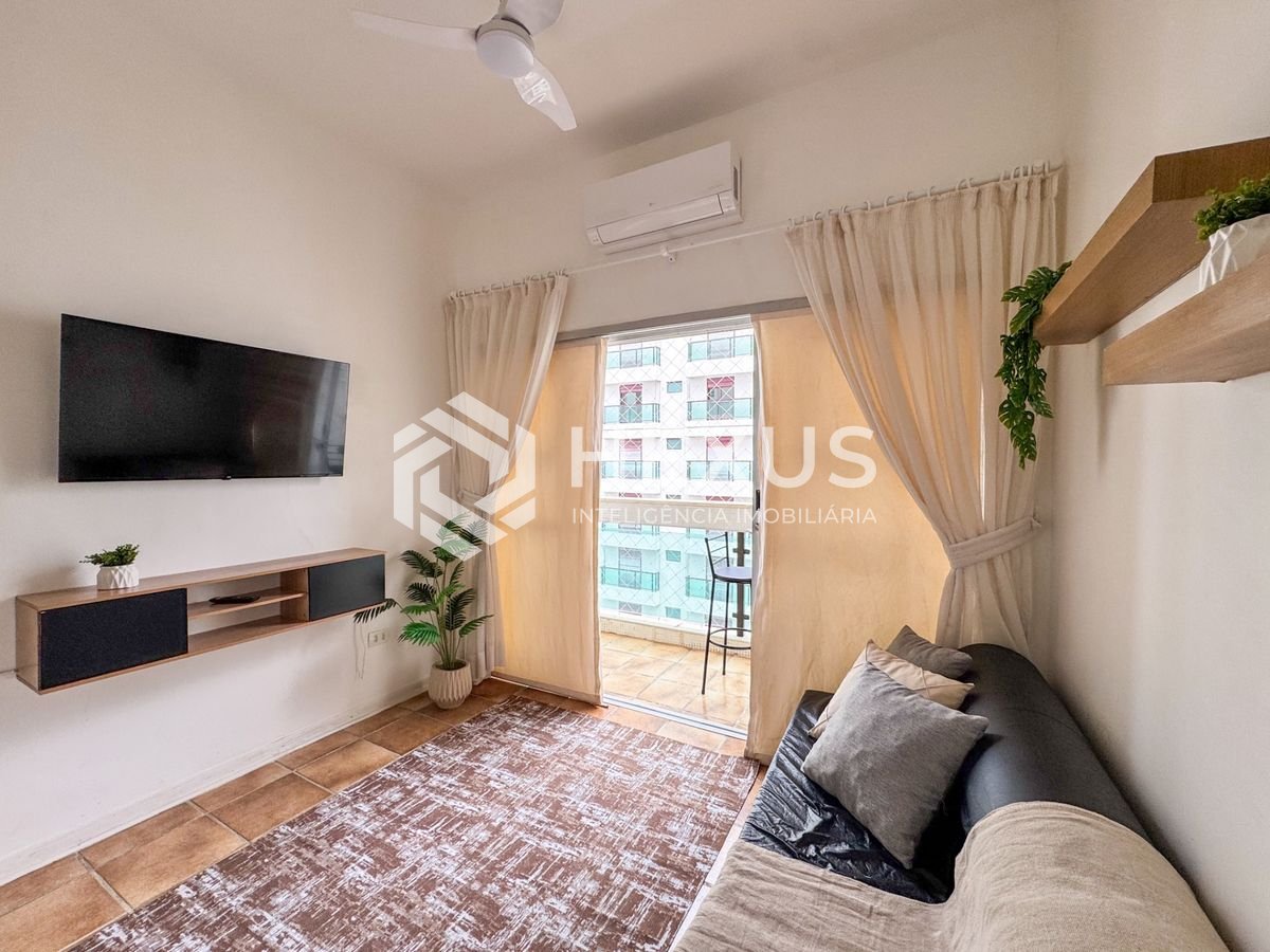 Foto 3 de Apartamento com varanda vista mar e lazer nas Pitangueiras, Guarujá