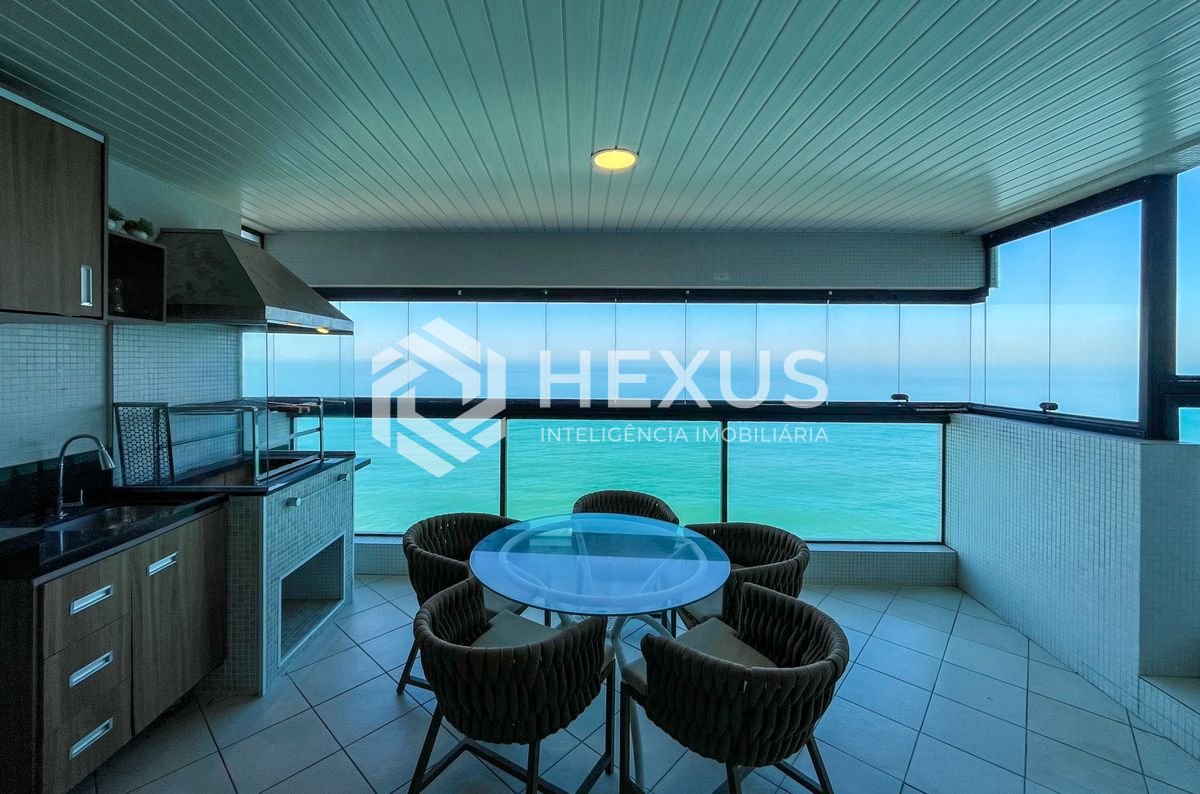 Foto 5 de Apartamento frente mar com varanda gourmet vista mar e lazer nas Pitangueiras, Guarujá
