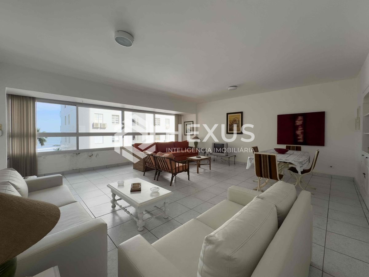 Foto 3 de Apartamento com varanda vista mar e lazer na beira mar das Pitangueiras, Guarujá
