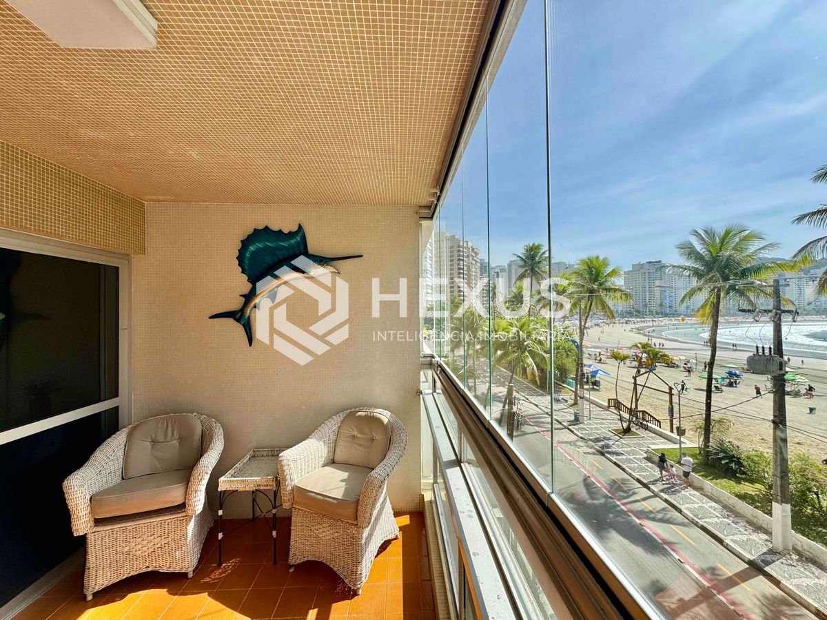 Foto 3 de Apartamento frente mar com varanda vista mar e lazer na Praia das Asturias, Guaruja
