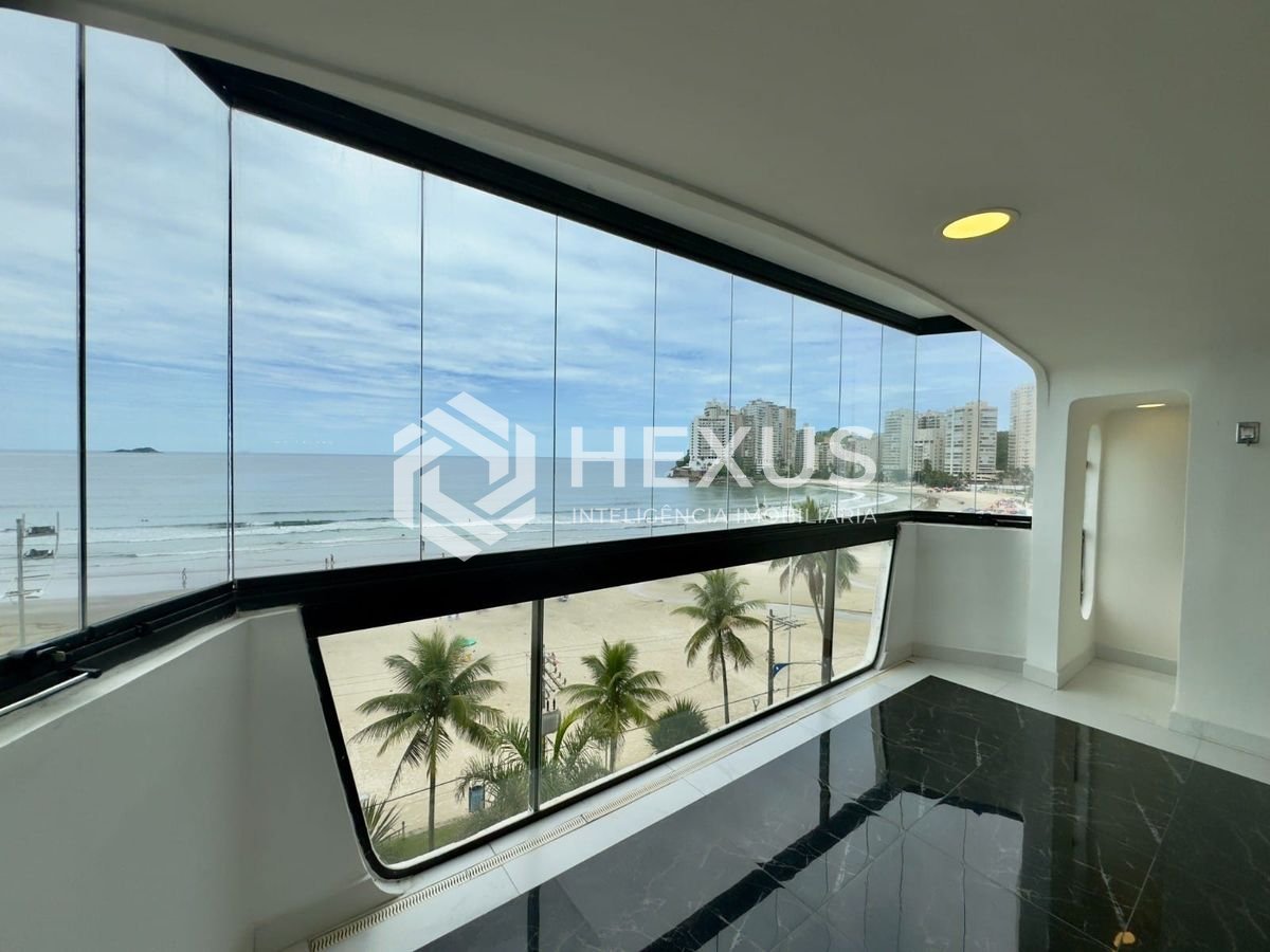 Foto 5 de Apartamento reformado frente mar com varanda vista mar na Praia das Asturias, Guaruja