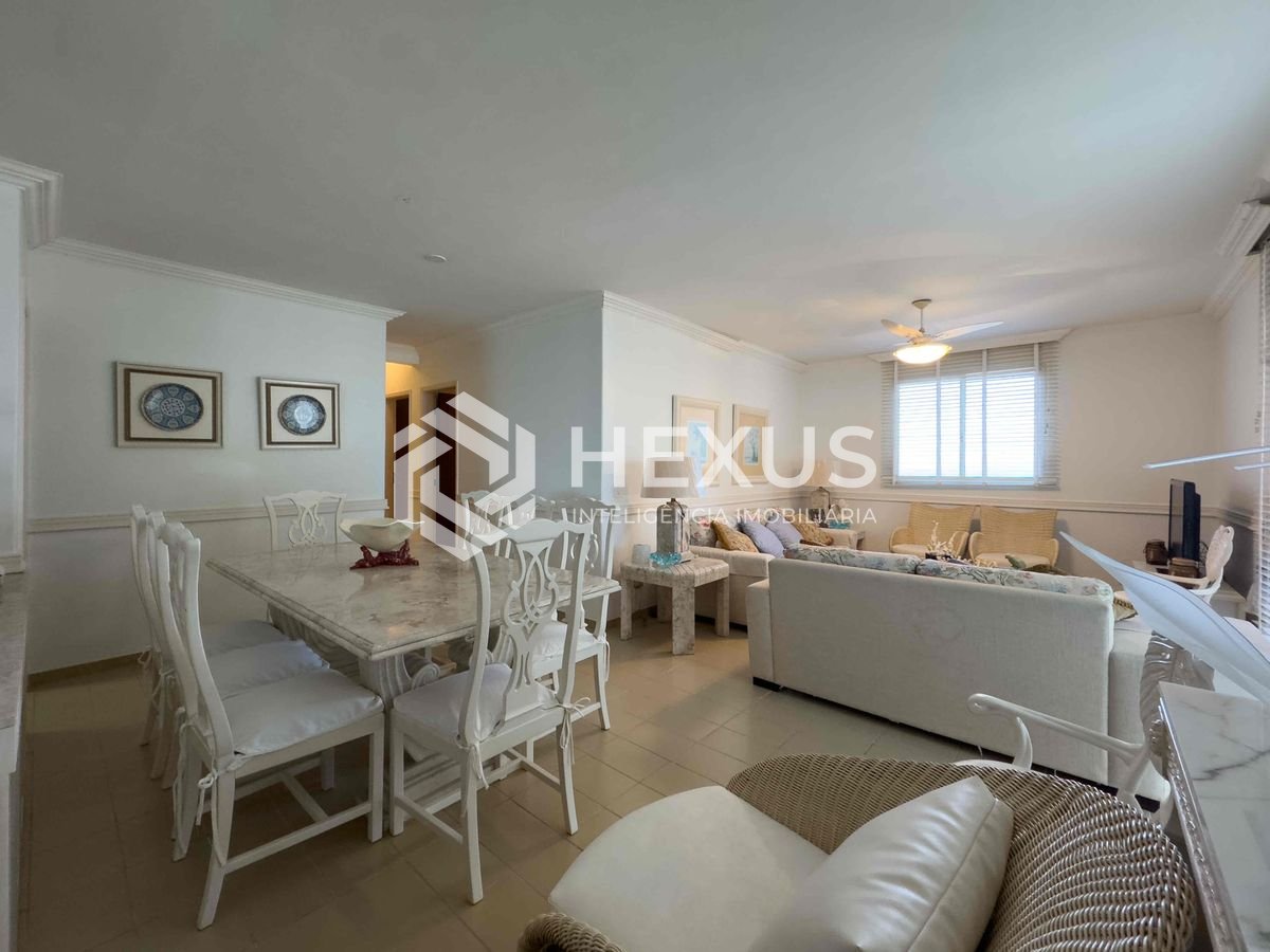 Foto 4 de Apartamento com varanda, vista mar, quadra mar, lazer, Praia das Pitangueiras, Guaruja | Hexus Inteligência Imobiliária