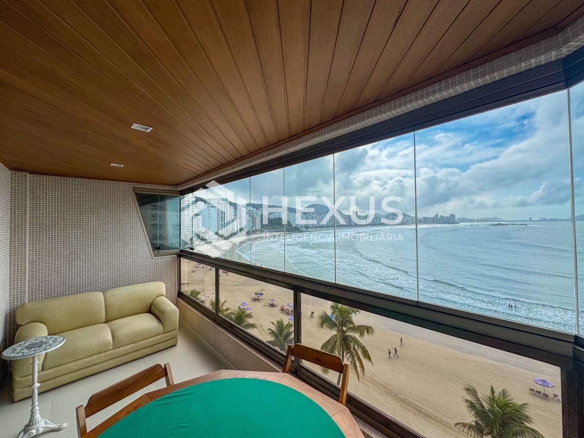 Foto 3 de Apartamento frente mar com varanda vista mar e lazer na Praia das Asturias, Guaruja