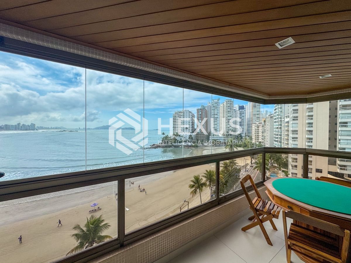 Foto 4 de Apartamento frente mar com varanda vista mar e lazer na Praia das Asturias, Guaruja