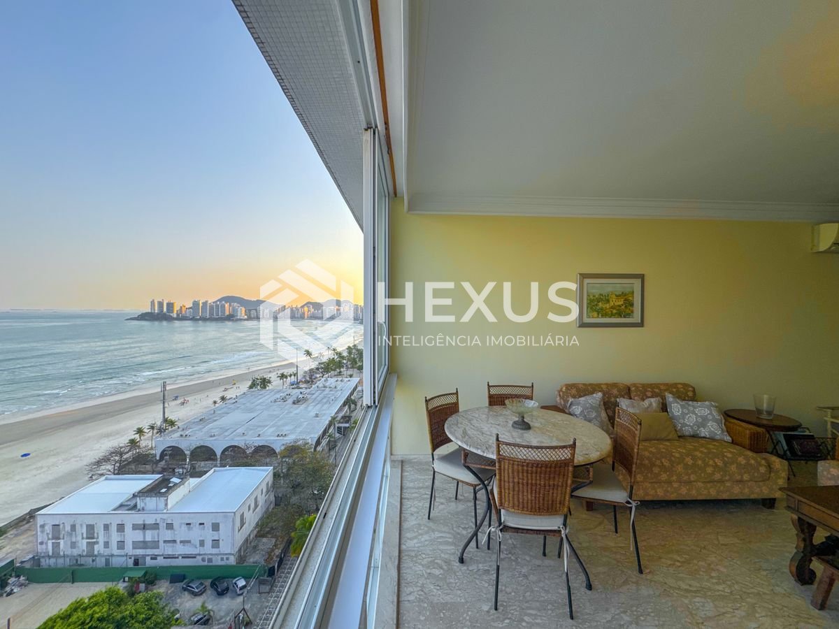 Foto 4 de Apartamento frente mar com vista mar e lazer nas Pitangueiras, Guarujá