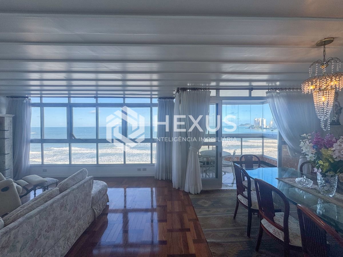 Foto 3 de Apartamento frente mar com varanda vista mar e lazer nas Pitangueiras, Guarujá