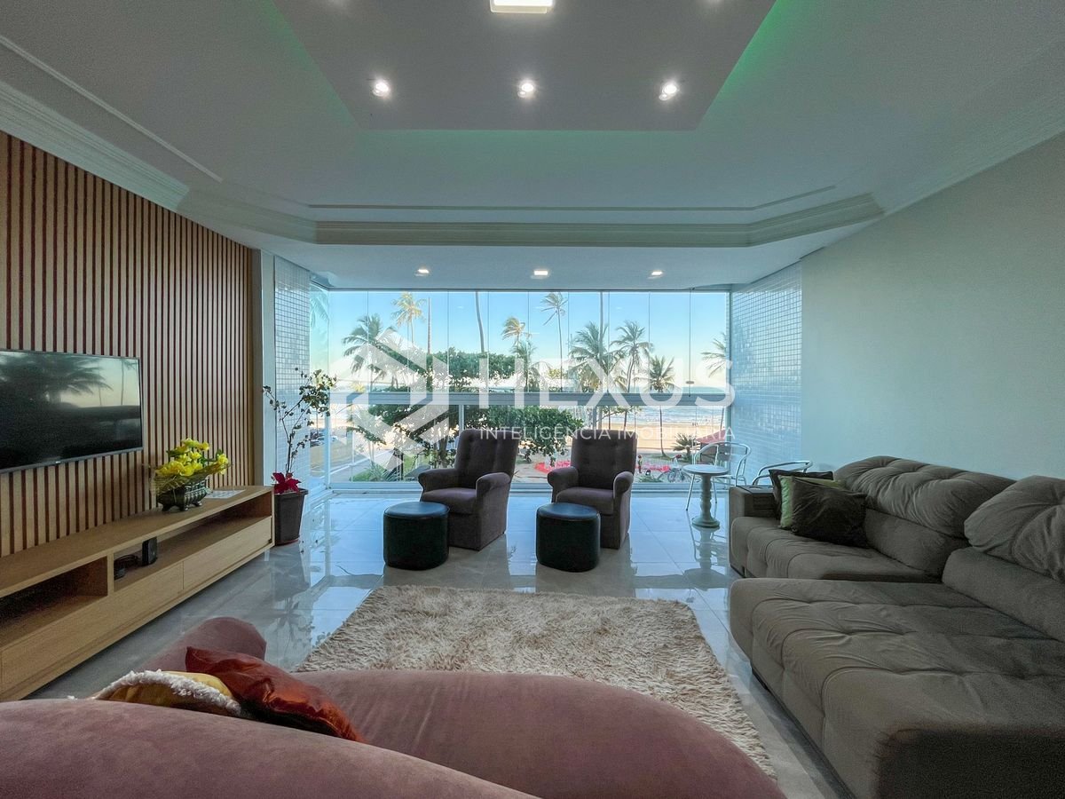 Foto 5 de Apartamento garden frente mar com quintal e área gourmet na Praia das Pitangueiras, Guaruja