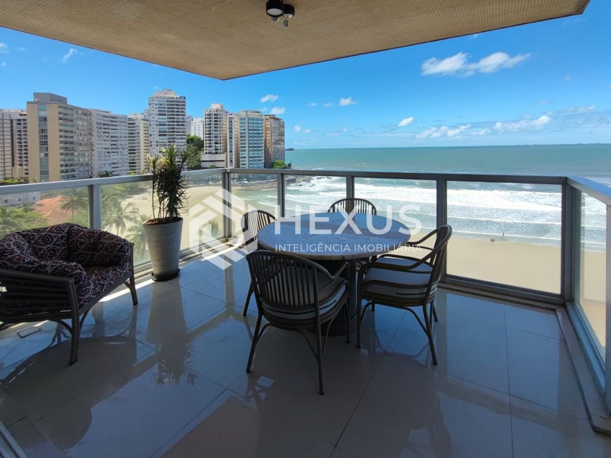 Foto 4 de Apartamento reformado frente mar com varanda vista mar na Praia das Pitangueiras, Guaruja
