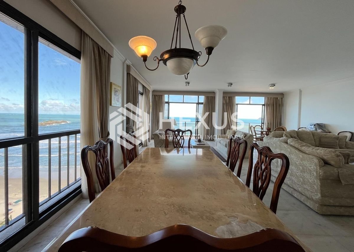 Foto 4 de Apartamento frente mar com varanda vista mar nas Pitangueiras, Guarujá