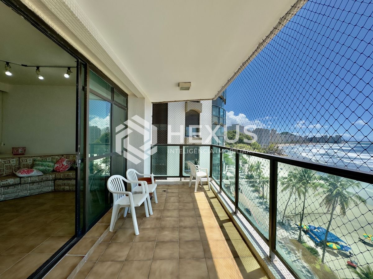 Foto 3 de Apartamento alto padrão reformado frente mar com varanda e lazer na Praia das Asturias, Guaruja