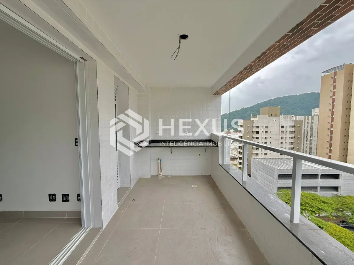 Foto 5 de Apartamento com varanda gourmet e lazer em prédio novo na Praia das Pitangueiras, Guaruja