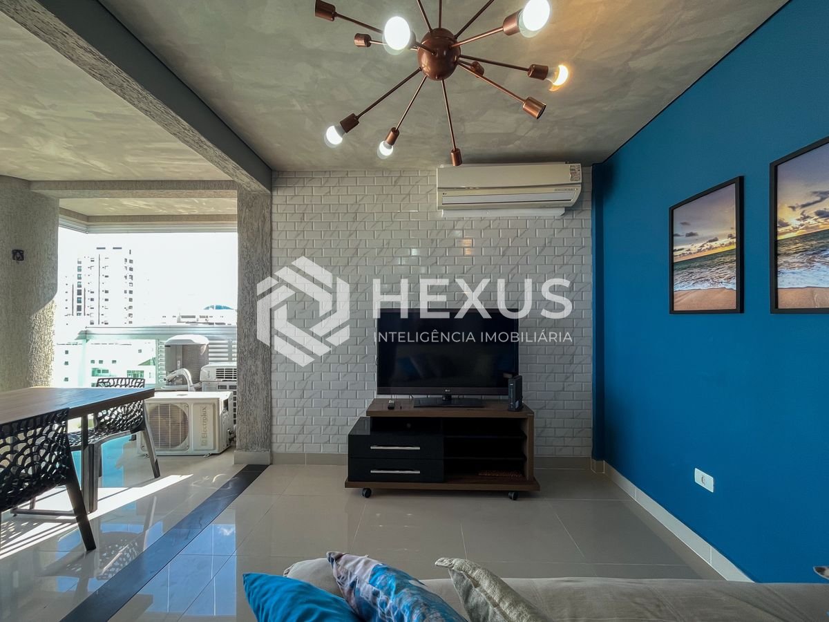 Foto 4 de Apartamento com varanda gourmet e lazer em prédio novo na Praia das Pitangueiras, Guaruja