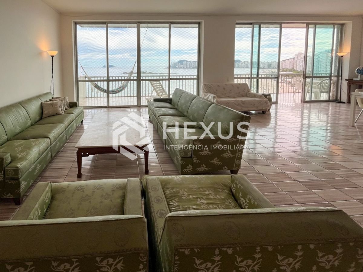 Foto 3 de Apartamento frente mar com varanda vista mar na Praia das Pitangueiras, Guaruja