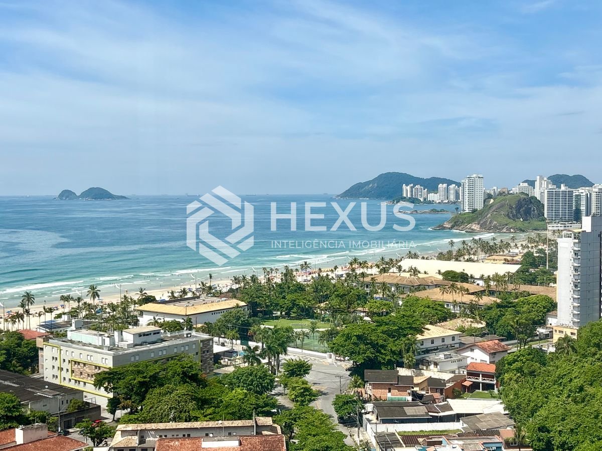 Foto 3 de Apartamento com varanda gourmet com vista mar e lazer de clube na beira mar da Praia da Enseada, Guaruja