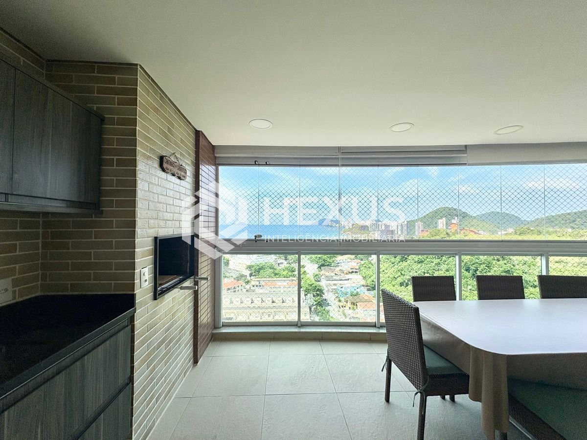 Foto 2 de Apartamento com varanda gourmet vista mar e lazer na Praia da Enseada, Guaruja