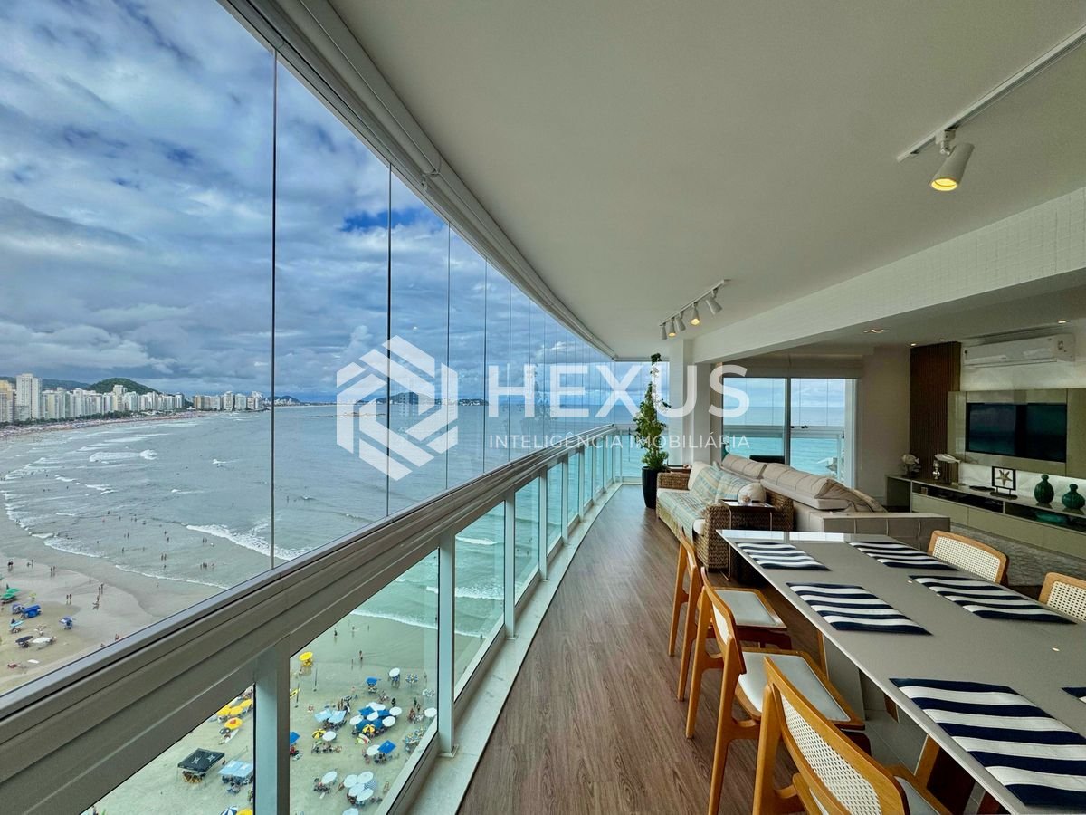 Foto 4 de Apartamento frente mar com varanda gourmet vista mar e lazer na Praia das Asturias, Guaruja