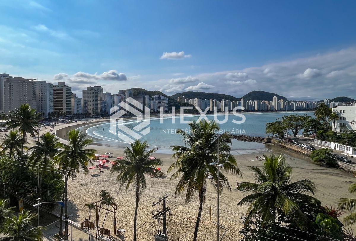 Foto 2 de Apartamento frente mar com varanda vista mar e lazer no Jardim Astúrias, Guarujá
