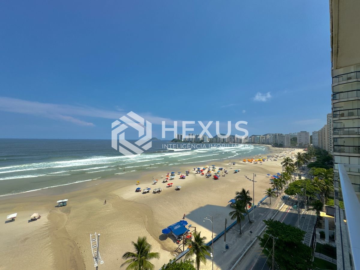 Foto 4 de Apartamento frente mar com varanda vista mar nas Pitangueiras, Guarujá