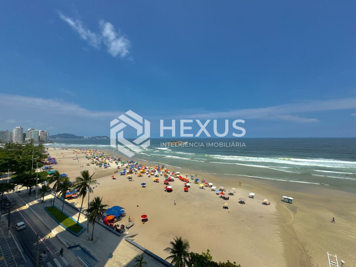 Foto 5 de Apartamento frente mar com varanda vista mar nas Pitangueiras, Guarujá