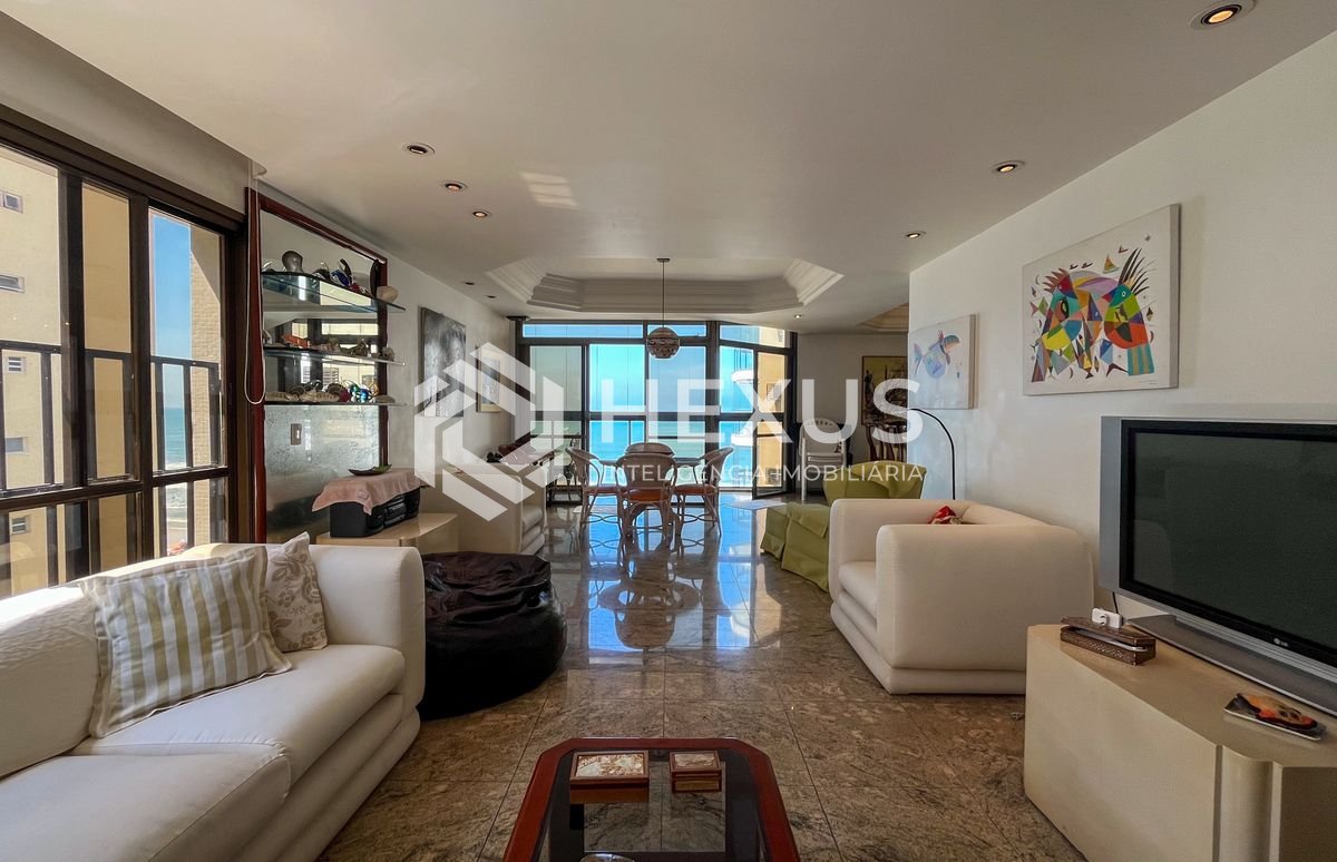 Foto 4 de Apartamento frente mar com varanda vista mar e lazer na Praia das Pitangueiras, Guarujá
