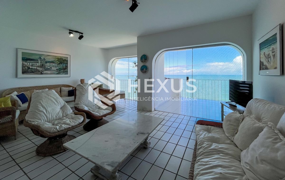 Foto 5 de Apartamento frente mar com varanda vista mar na Praia das Pitangueiras, Guarujá