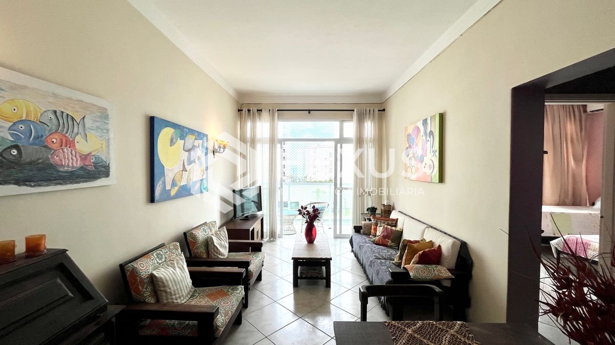 Foto 5 de Apartamento com varanda vista mar a 1 quadra da praia nas Pitangueiras, Guarujá
