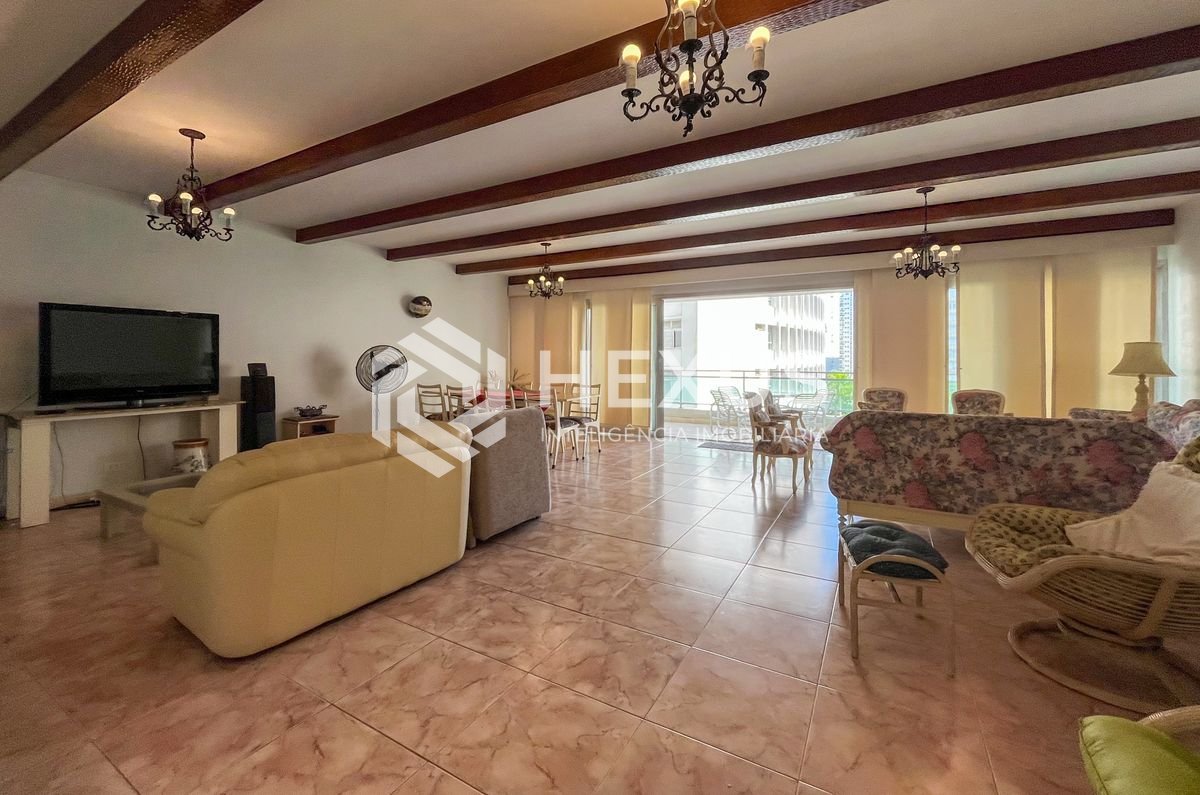 Foto 4 de Apartamento frente mar com varanda vista mar e lazer nas Pitangueiras, Guarujá