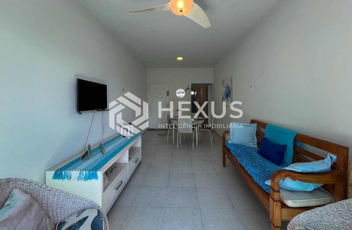 Foto 4 de Apartamento frente mar com varanda vista mar nas Pitangueiras, Guarujá