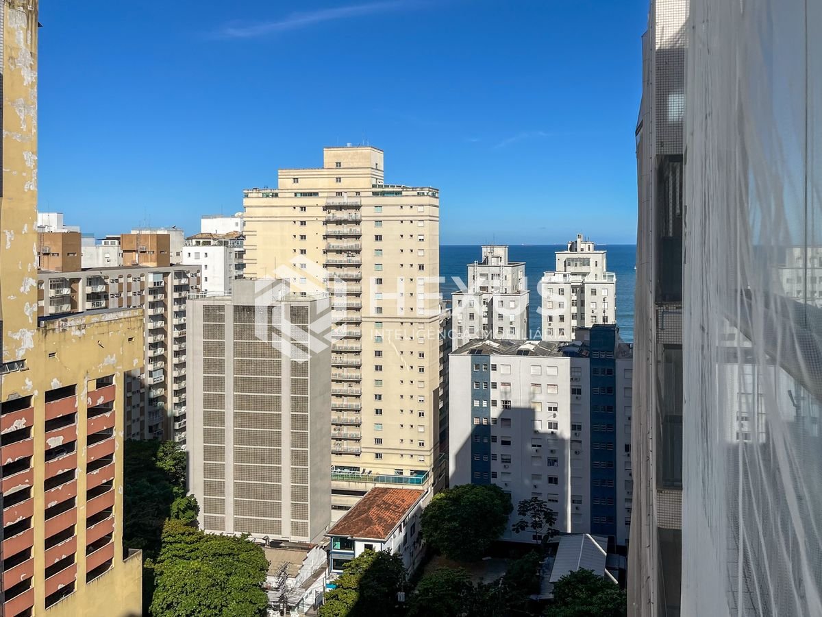Foto 2 de Flat reformado com varanda gourmet e lazer na Pitangueiras, Guarujá