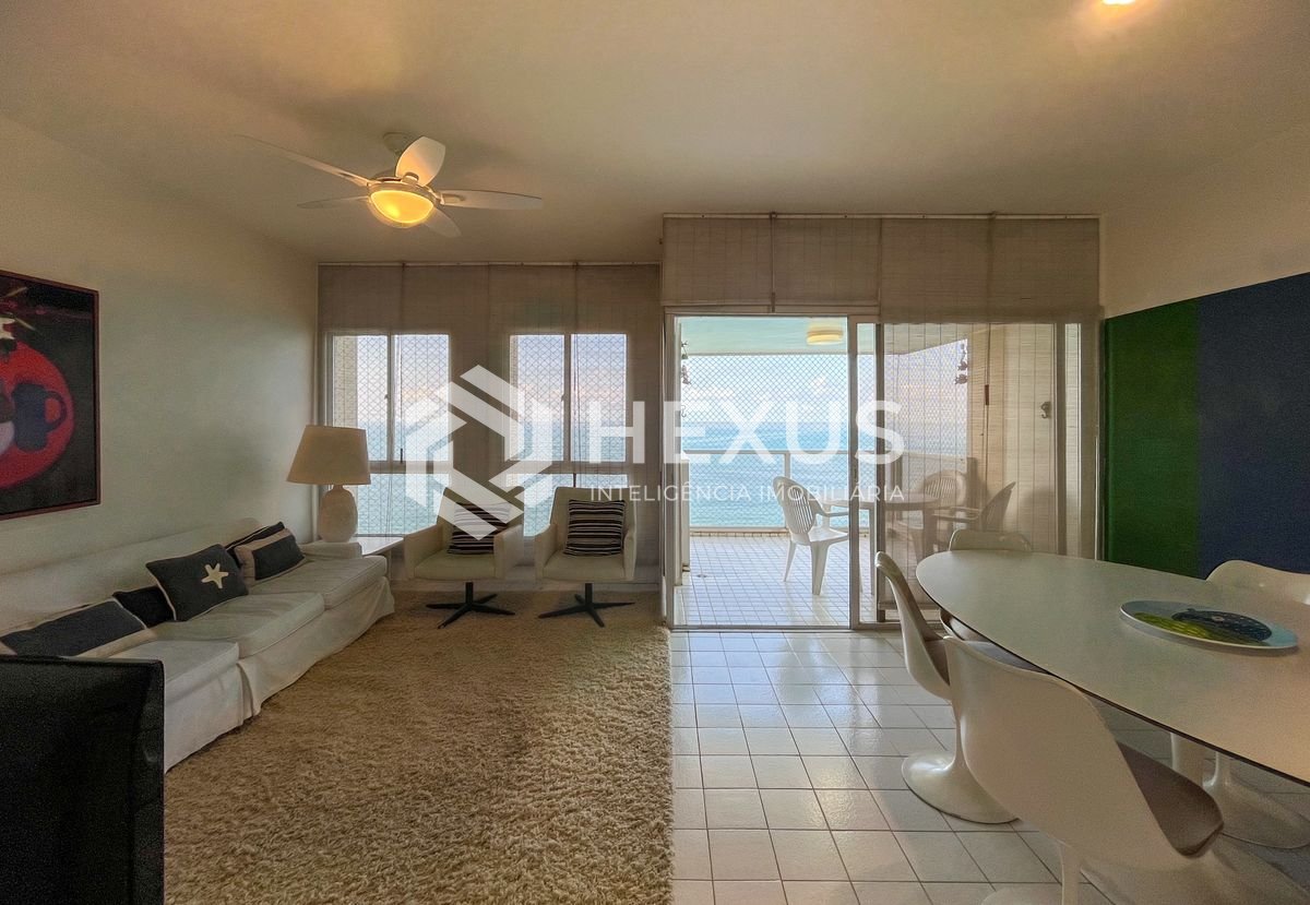 Foto 5 de Apartamento frente mar com varanda nas Pitangueiras, Guarujá