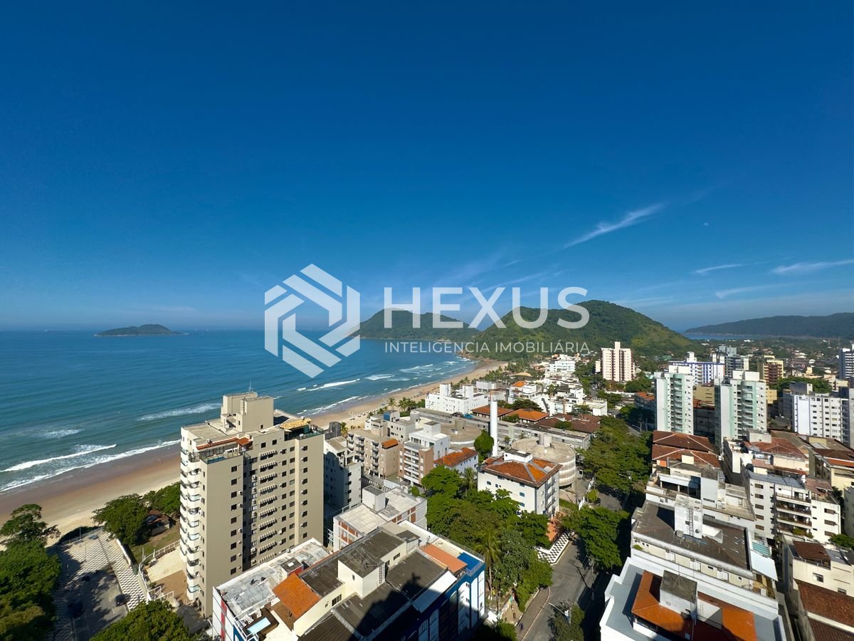 Foto 2 de Apartamento com varanda gourmet vista mar e lazer na beira mar da praia no Tombo, Guarujá