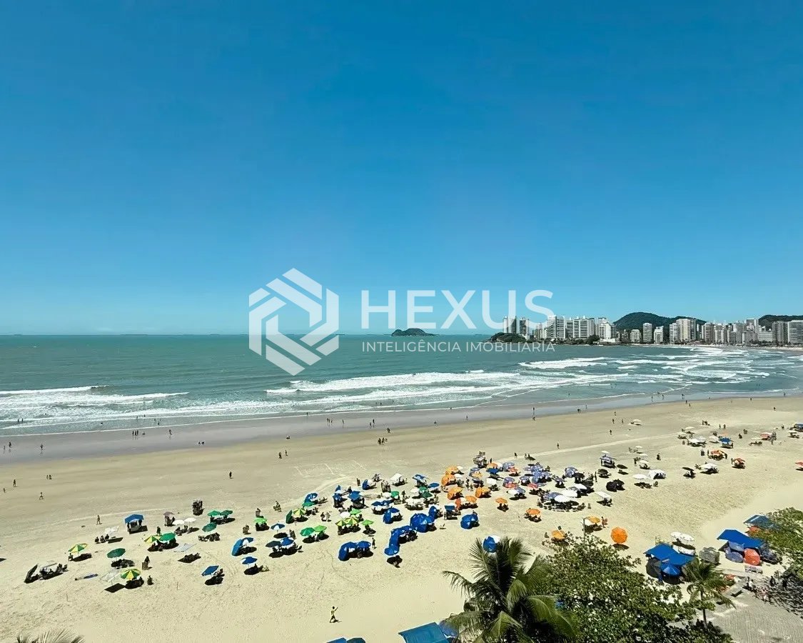 Foto 5 de Apartamento frente mar com varanda vista mar nas Pitangueiras, Guarujá