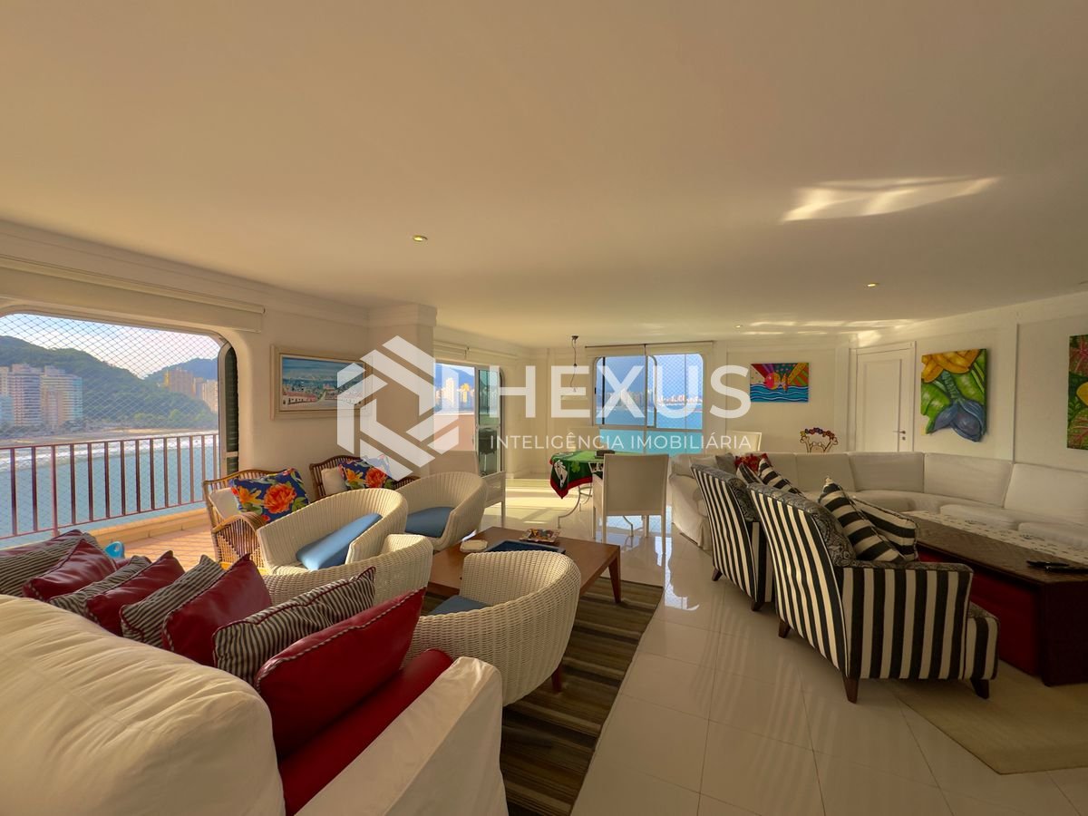 Foto 5 de Apartamento frente mar com varanda vista mar e lazer no Jardim Astúrias, Guarujá