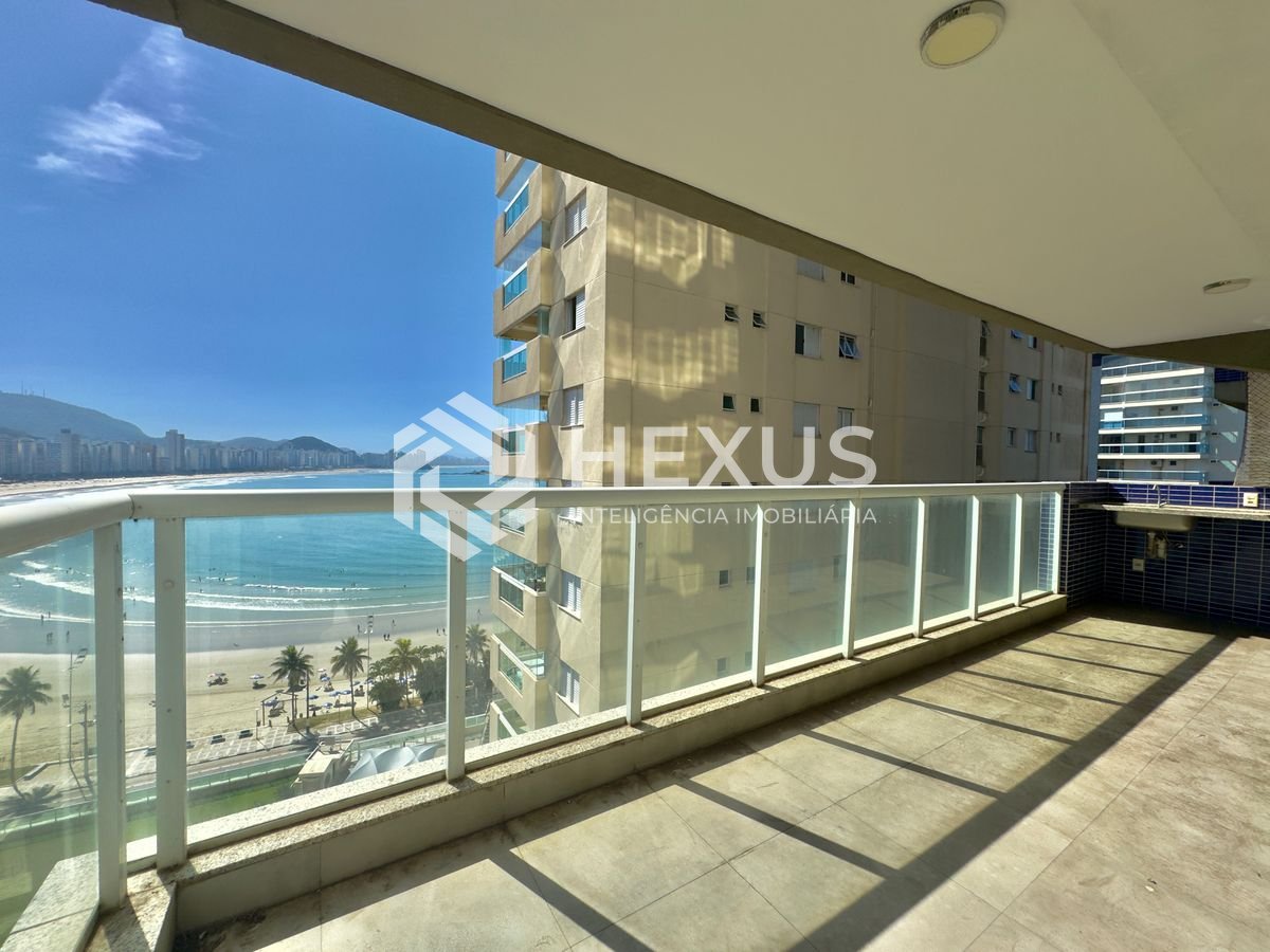 Foto 4 de Apartamento com varanda gourmet vista mar e lazer na beira mar da praia no Jardim Astúrias, Guarujá
