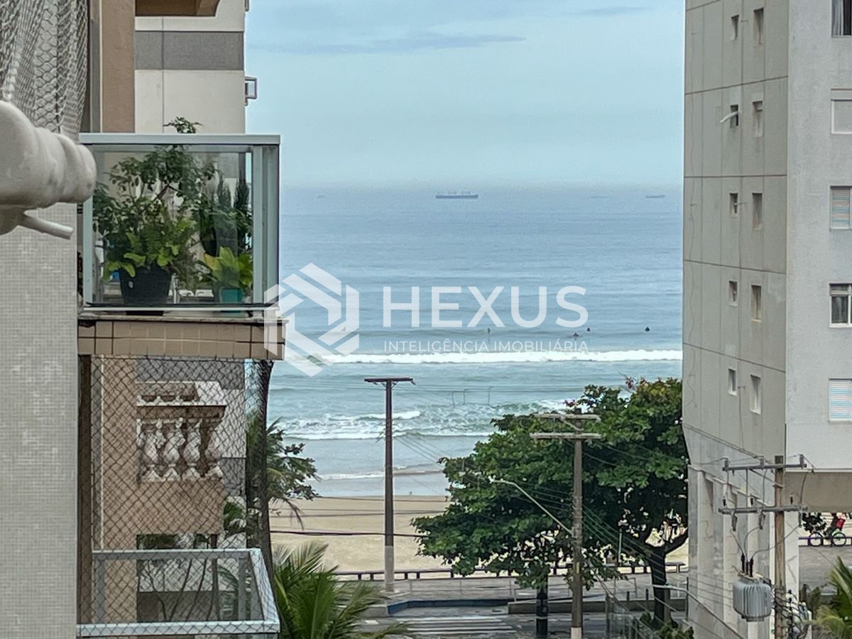 Foto 2 de Apartamento com varanda vista mar na beira mar da praia nas Pitangueiras, Guarujá