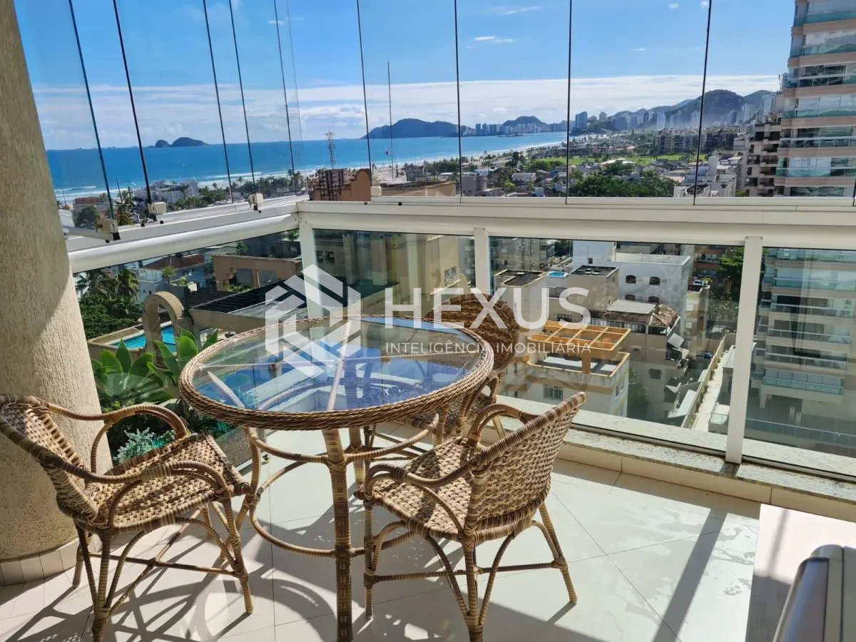 Foto 5 de Apartamento com varanda gourmet vista mar e lazer na região da Brunella na Enseada, Guarujá