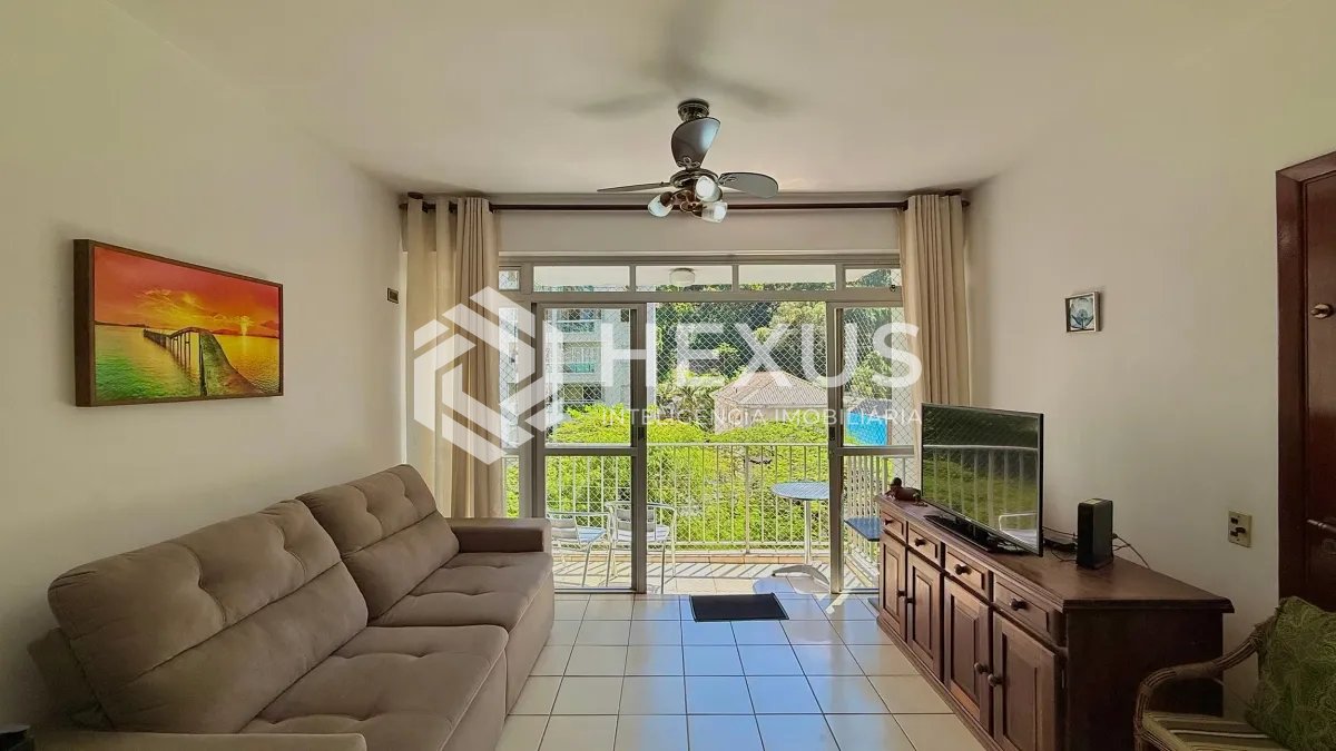 Foto 4 de Apartamento com varanda e lazer a 150m da praia na região da Barra Funda nas Pitangueiras, Guarujá