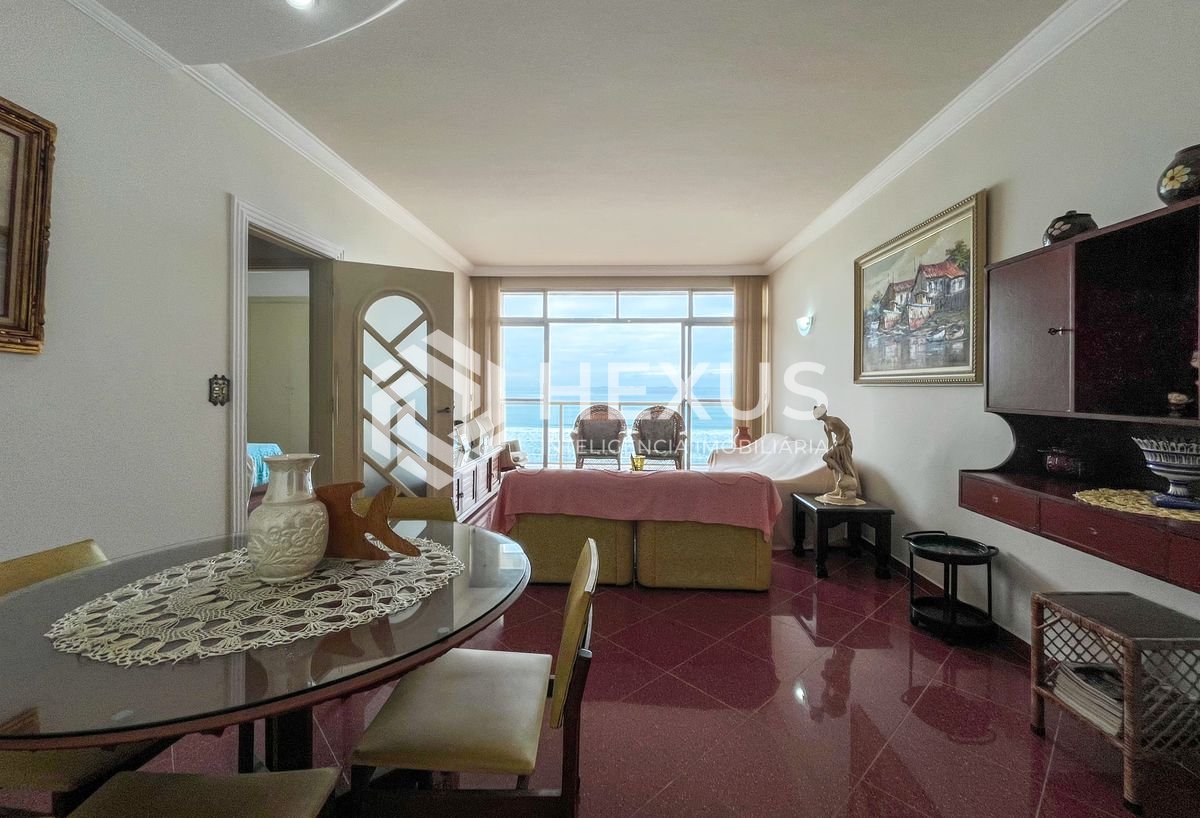 Foto 5 de Apartamento frente mar com varanda e vaga à venda, Pitangueiras, Guarujá, SP