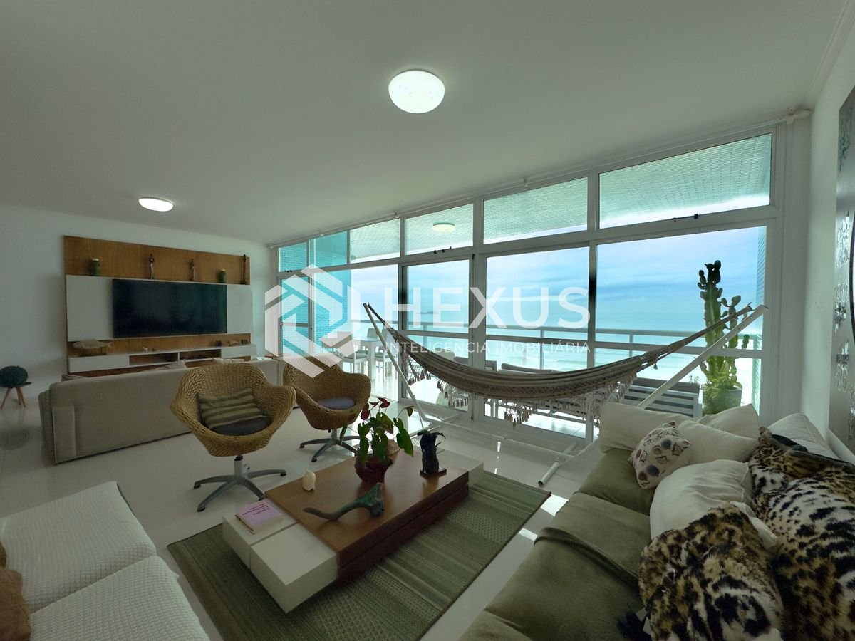 Foto 2 de Apartamento frente mar com varanda vista mar nas Pitangueiras, Guarujá