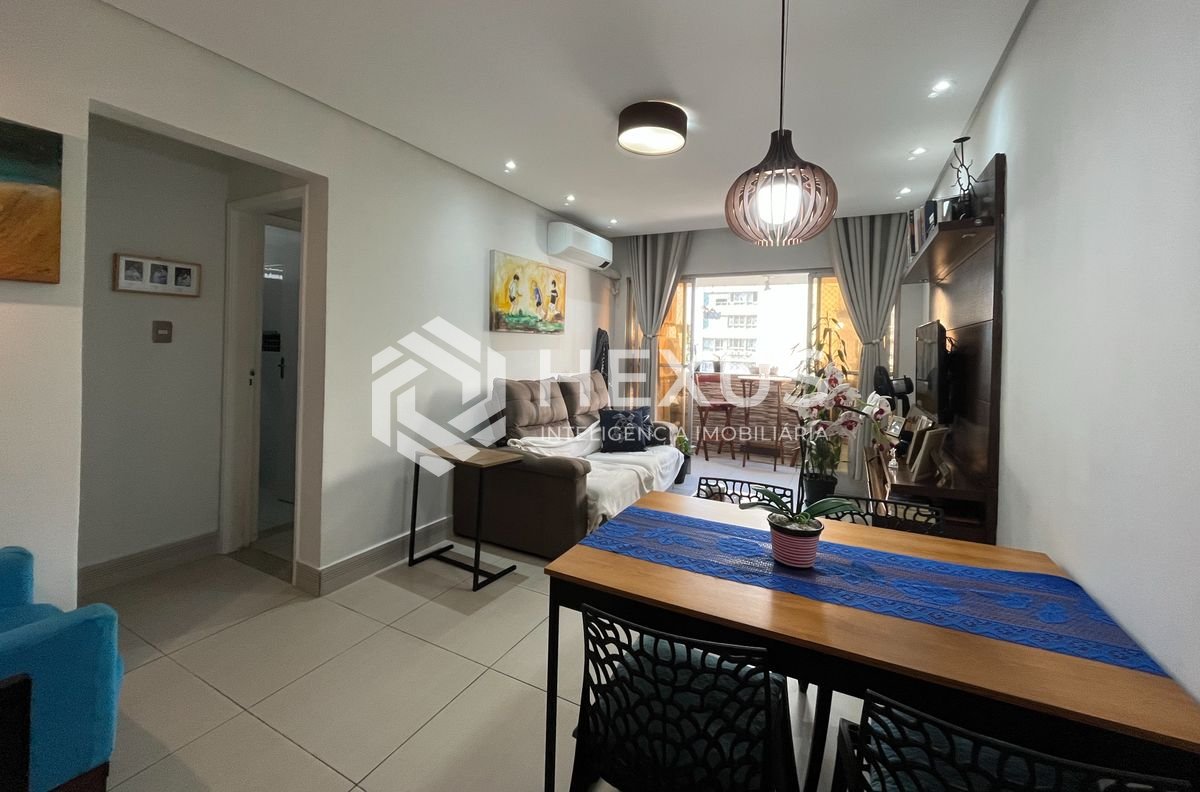Foto 4 de Apartamento com varanda vista mar e lazer nas Pitangueiras, Guarujá
