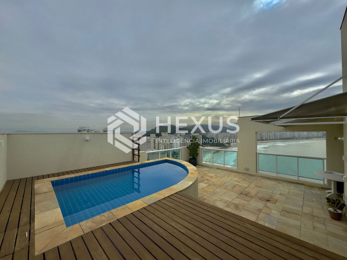 Foto 2 de Cobertura Duplex frente mar com varanda gourmet vista mar e lazer no Jardim Astúrias, Guarujá