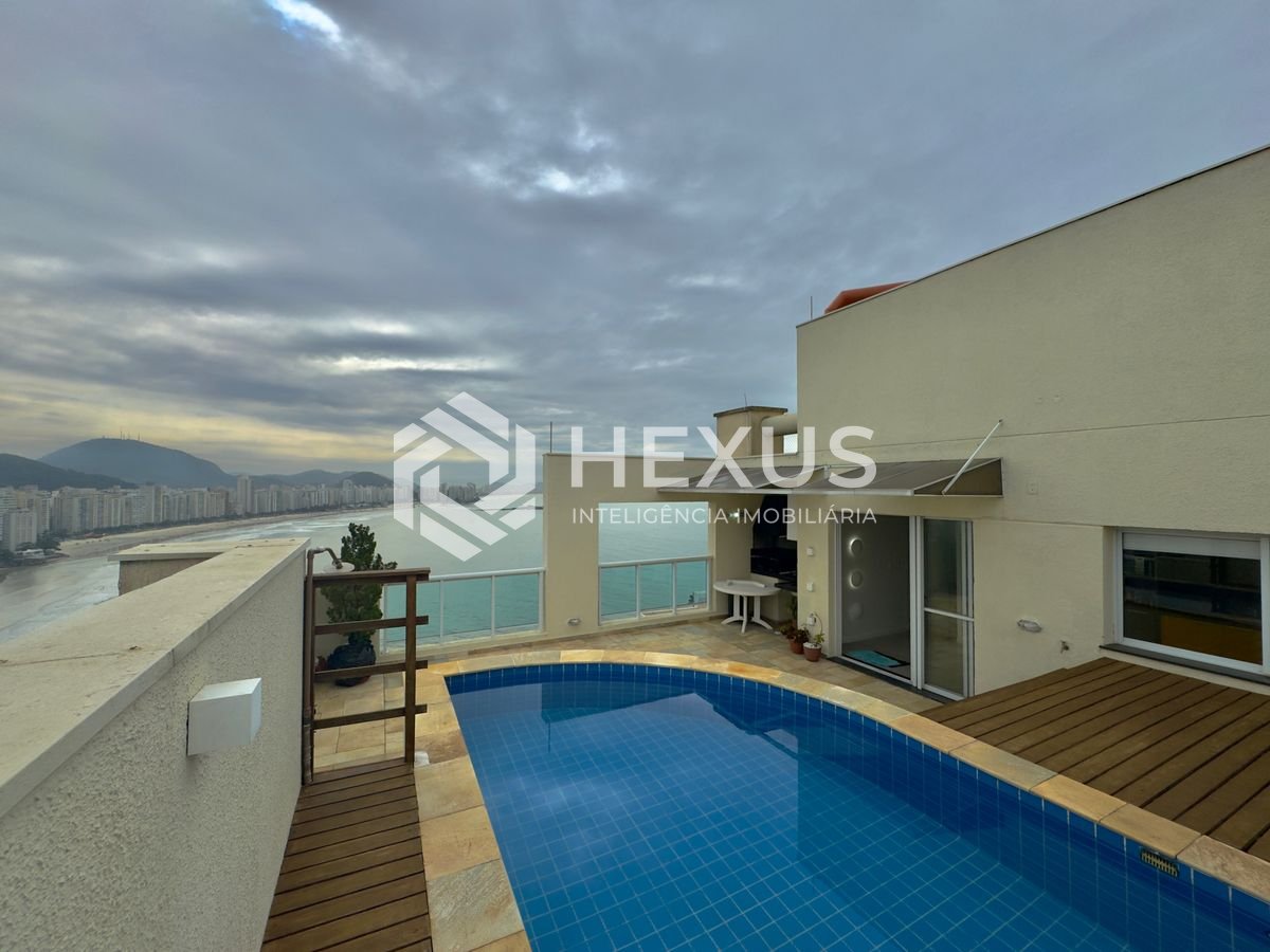 Foto 3 de Cobertura Duplex frente mar com varanda gourmet vista mar e lazer no Jardim Astúrias, Guarujá